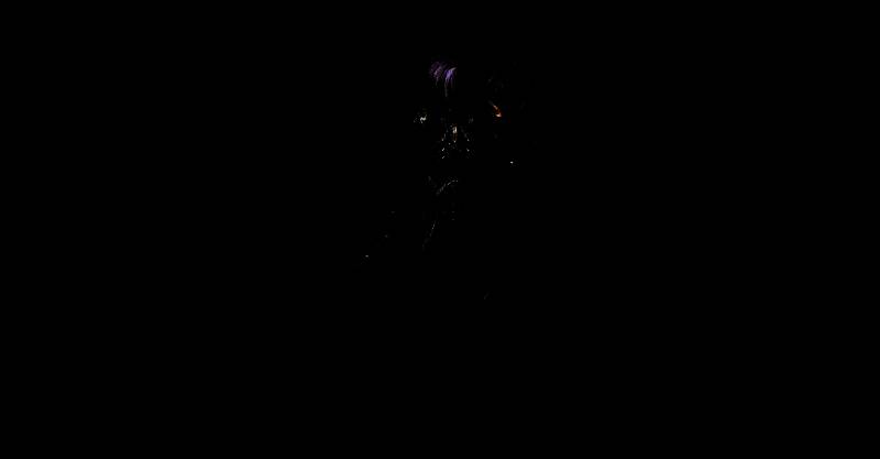 死灵法师手持巨镰，镰刀顶端如麦克风般发光，背景为幽绿魂火