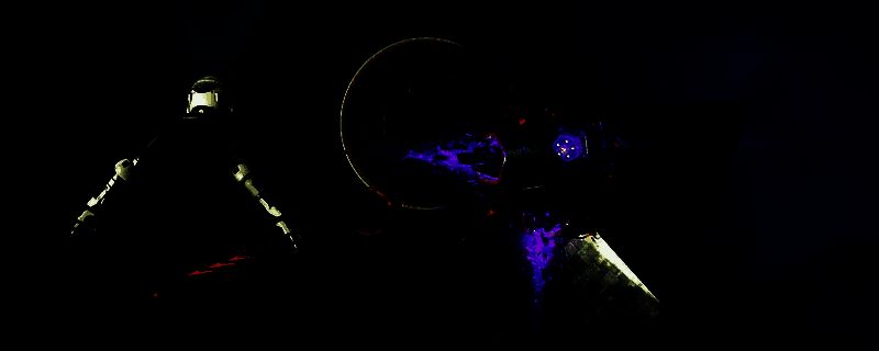 《无人深空》游戏中飞船在陌生星球降落的场景，远处是奇异的地貌与双星系统，画面充满科幻探索氛围