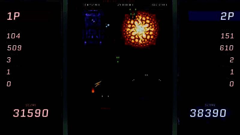 《FIXEIGHT》射击画面，战机释放强力武器扫荡敌群，画面充满爆炸与光效