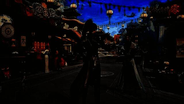 玩家在游戏内摆摊界面浏览装备，摊位琳琅满目，交易活跃