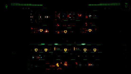 《银河灰暗角落》宇宙舰队战斗画面，飞船在星域间激烈交火，界面充满科技感与数据流