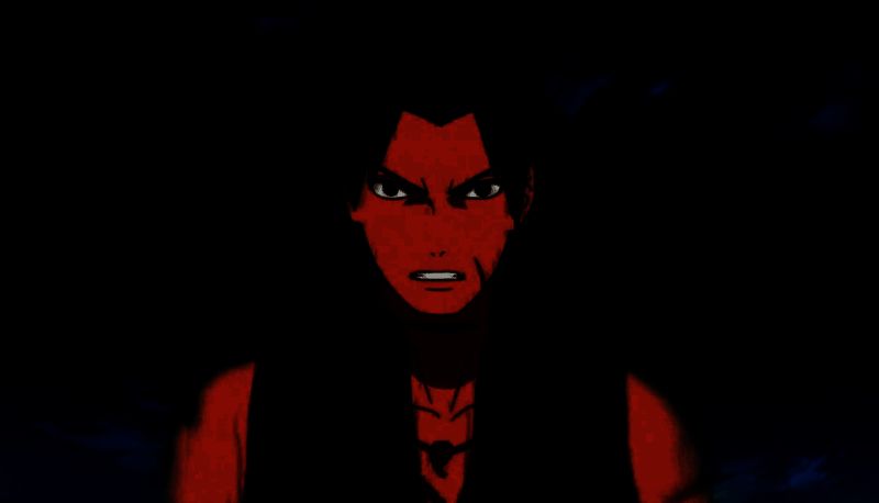 紫罗在砂隐村悬崖边训练的场景，背景是荒漠与巨石，展现其艰苦的修行环境