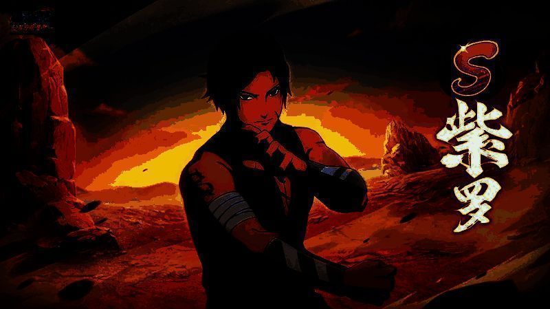 紫罗与我爱罗并肩站立的场景，背景为砂隐村高塔，象征两人深厚的羁绊