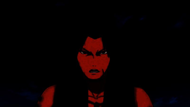 紫罗与小李激烈对战的场景，两人拳脚交锋，尘土飞扬