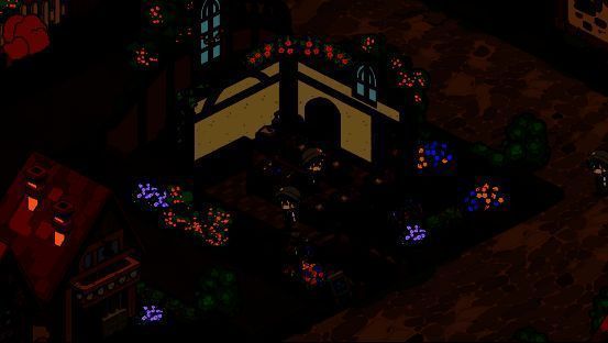 玩家在种植园中耕作，田地整齐划分，作物生长旺盛，远处摆放着木桶、风车和炼金炉等生产设施