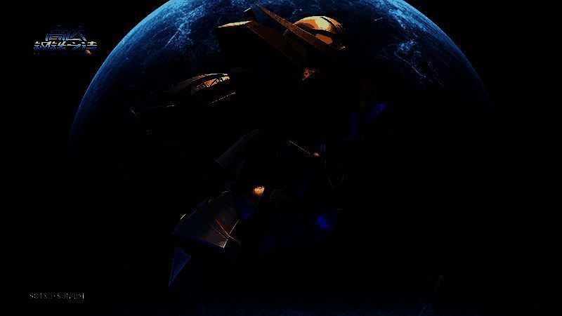 逆A高达全身立绘展示，机体通体洁白，背部展开蝶翼状纳米装置，散发着神秘光辉