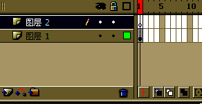 时间轴中新创建的图层示意