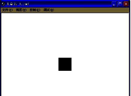 测试影片运行时正方形在舞台上移动的界面截图