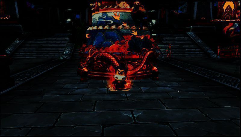 玩家带着国师犇犇在野外战斗，技能释放时带有金色符咒特效