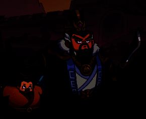 守护之境中曹操角色立绘展示，身穿铠甲手持长剑，气势威严