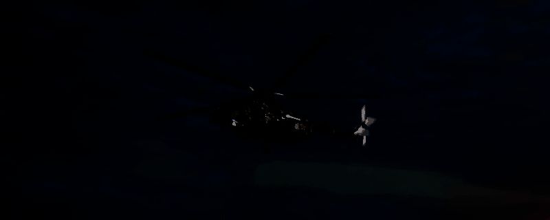 《断箭》中小鸟直升机在城市上空飞行，正准备向高楼楼顶投放狙击手班组