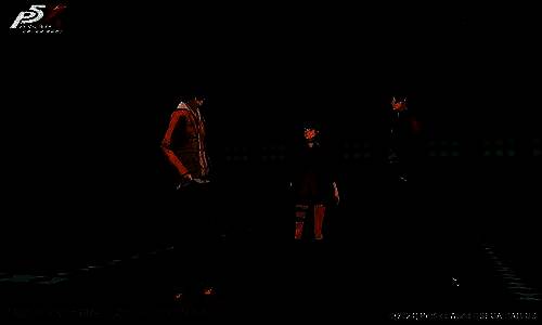 结城理角色立绘展示，蓝发少年身着月光馆学园制服，眼神深邃，背景浮现Persona虚影，气质冷峻而忧郁