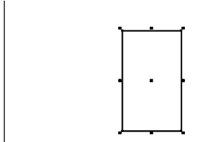 CorelDraw X4中绘制的基础矩形，位于画布中央偏下位置，用于构建圆柱主体