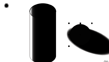 使用交互式阴影工具为圆形添加倾斜投影效果