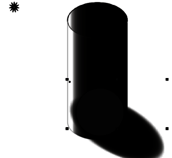 阴影已移动至圆柱下方，位置精准匹配底部边缘