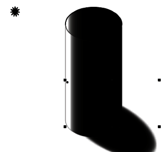 最终完成的圆柱体图形，包含完整光影与投影，立体感强烈