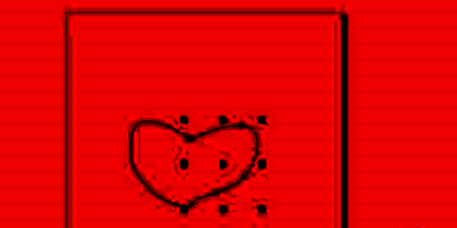 画布上显示已绘制完成的左半边爱心曲线，线条呈红色，清晰可见