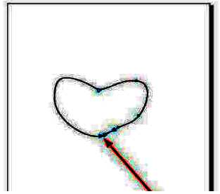 右侧爱心线条已绘制完成，与左侧形成完整心形轮廓，两段曲线未连接