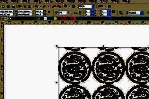 矩形图形已完成图案填充，表面呈现出清晰重复的纹理图案，效果直观明显