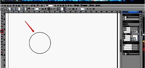 使用椭圆工具绘制圆形，并通过调色板为其填充颜色的界面截图