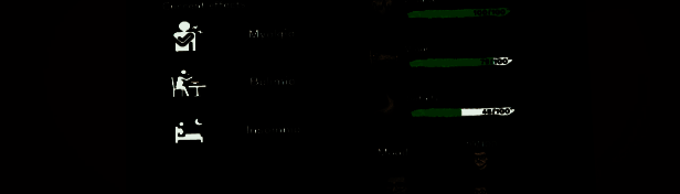 角色在健身房举铁，屏幕显示力量值增长动画，界面简洁写实