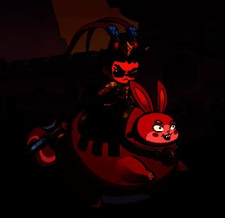 吕布角色立绘展示，身披赤红铠甲，手持方天画戟，气势逼人，背景为战场硝烟