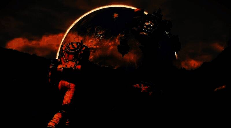 游戏内Pluto星球的地表细节，红褐色冰层与蓝色霜冻交错分布，光影效果营造出寒冷而神秘的氛围