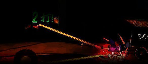 夏日香燐释放奥义技‘夏日狂想’的全屏特效画面，锁链从沙滩中爆裂而出，伴随海洋元素特效