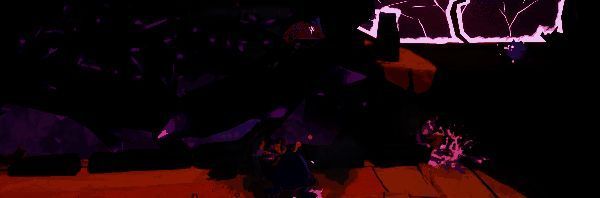 角色化作纸飞机飞跃悬崖，身后是崩塌的折纸桥梁，前方为悬浮的纸制神庙入口