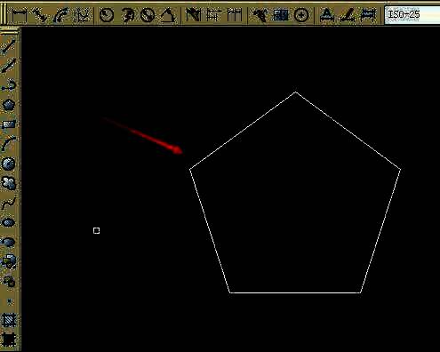 绘图区域中已绘制出一个标准正五边形，线条清晰，结构对称