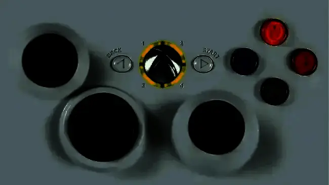 Xbox 360主机亮起三个红色环形灯，象征‘红环死机’故障的经典画面