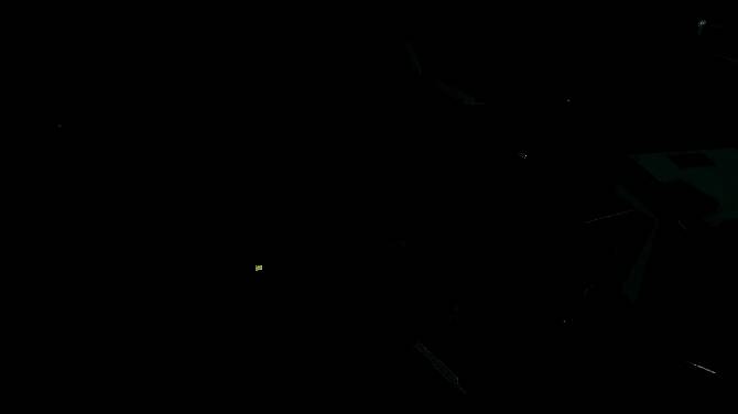 角色蹲伏在掩体后，手持简易武器，紧张注视前方走廊中缓缓逼近的机械装置