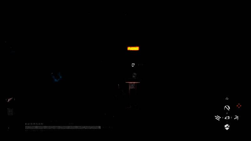 游戏中出现的电话亭模型，带有发光特效，位于街道中央