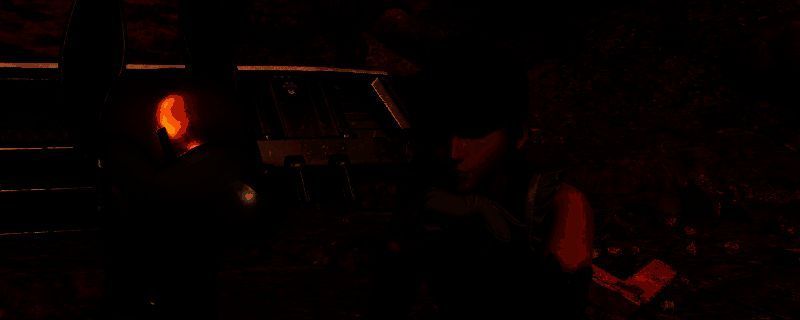 《剑星》游戏中希雍城市被摧毁的过场动画，建筑崩塌、火光冲天，气氛紧张压抑