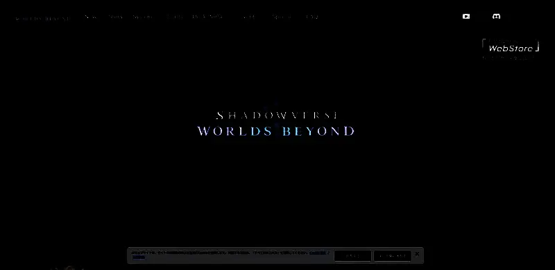 官网页面截图，展示游戏角色阵容与世界观介绍模块