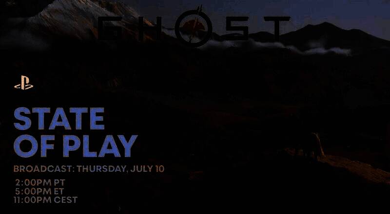 《羊蹄山之魂》State of Play直播预告画面，背景为雪地中的日式山城，主角笃持刀站立，氛围肃杀