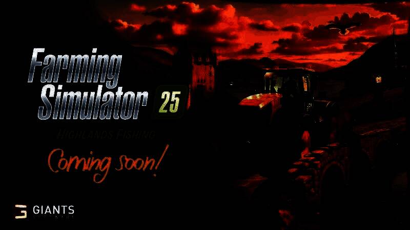 《模拟农场25》新地图Kinlaig全景图，展现苏格兰高地风格的连绵丘陵与广阔水域