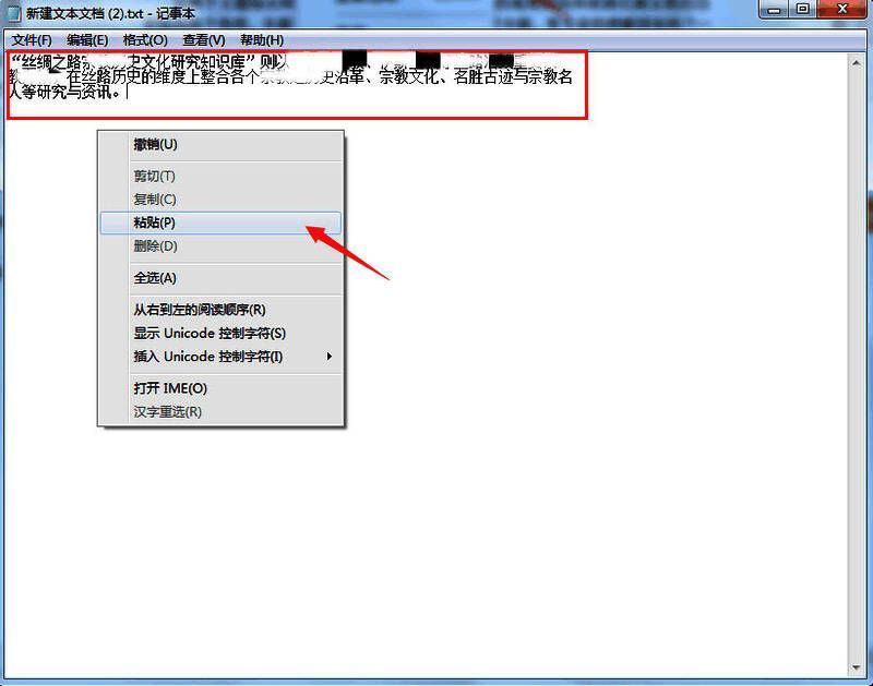 记事本中成功粘贴自PDF的文本内容，文字清晰可编辑