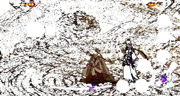 带土在空中释放一瞬向下突袭，精准命中空中目标并衔接斩击