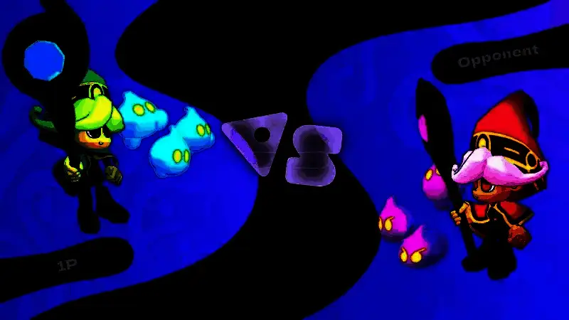 游戏单人模式界面，玩家操控蓝色史莱姆在限定区域内完成夺旗任务，UI简洁明了，突出策略性