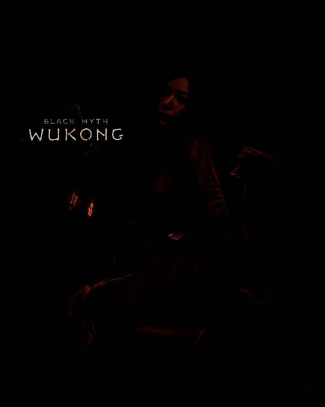 另一幅艺术图展示角色在古庙废墟中穿行，石像残破，雾气弥漫，充满神秘与苍凉感