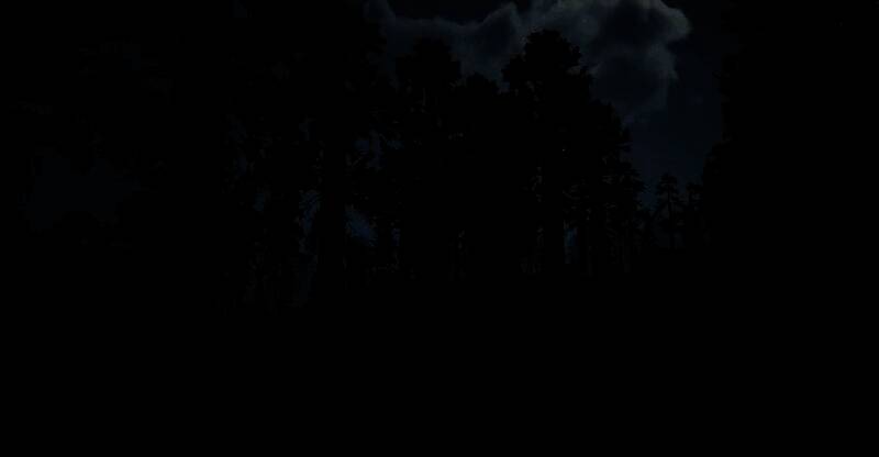 玩家在放逐森林中与发光机械藤蔓互动，周围布满古老符号与破损终端