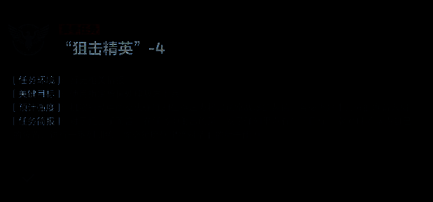 任务4目标说明图，展示‘弹道计算狙击镜’的装备提示与击杀计数