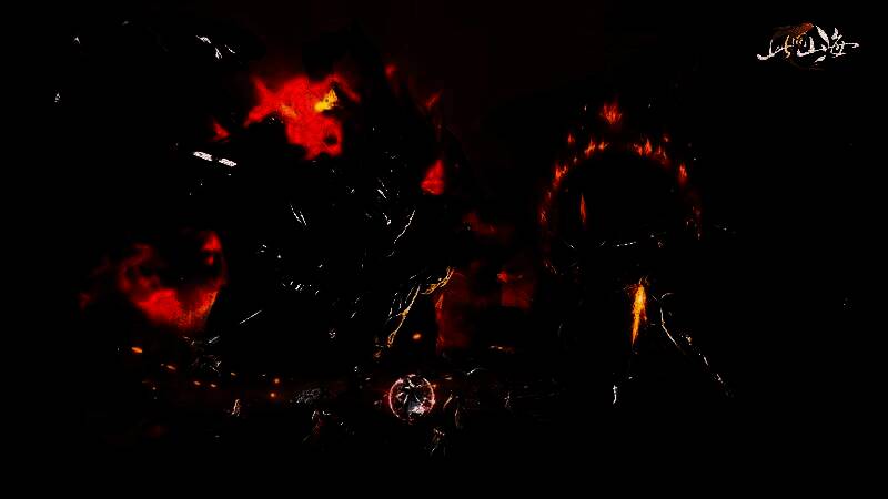 《此间山海》玩家在秘境中与骰子精怪对弈的画面，场景色彩明亮，角色动作生动，充满童趣与奇幻感