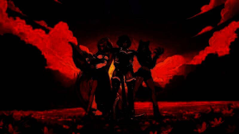 《Swords & Slippers》宣传视频截图，公主身穿比基尼持剑战斗，背景为暗黑童话风格城堡