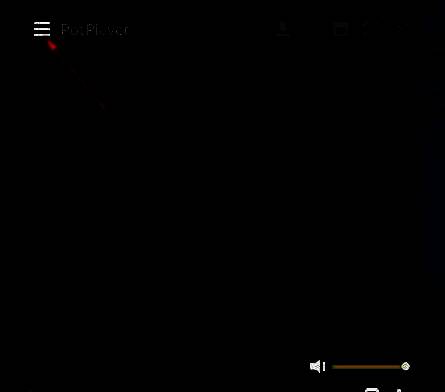 PotPlayer左上角三条杠菜单图标特写，鼠标指针正指向该按钮