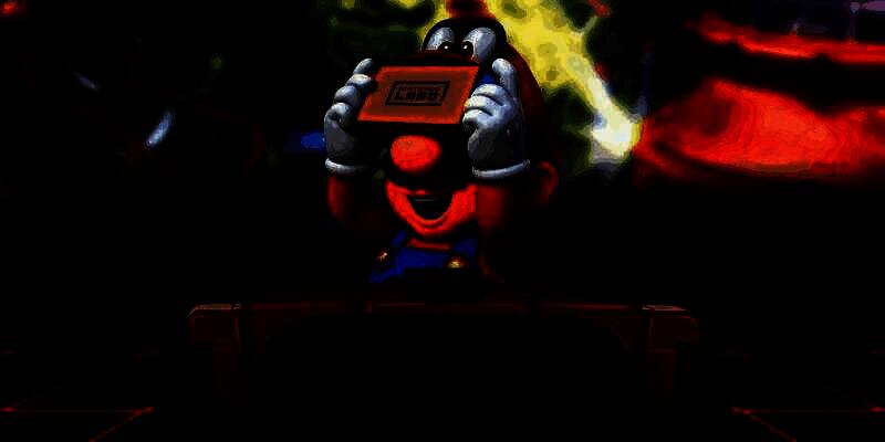 任天堂实验室研发场景概念图，展示未来VR设备与玩家互动的设想画面