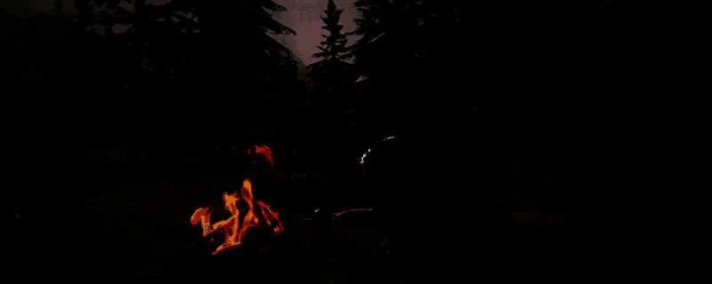 玩家角色坐在营火旁，面前摆放多罐烤豆子和私酒瓶，正在进行快速增重操作