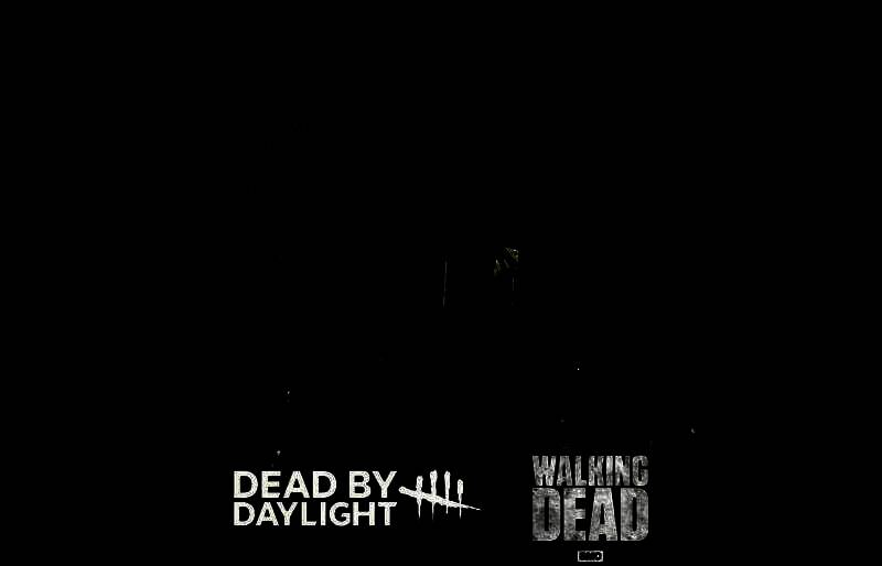 《黎明杀机》官方发布的《行尸走肉》联动预告图，画面中出现剧集标志性角色剪影与丧尸围城的紧张氛围