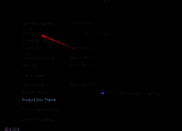 VSCode设置页面中Extensions下的Git选项位置截图